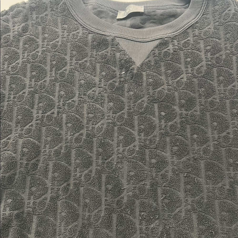 Dior Gray Textured Men's Sweater